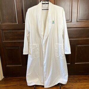 Boca Terry White Robe One Size NO BELT Men's Unisex Pockets Spa Luxury Bathrobe